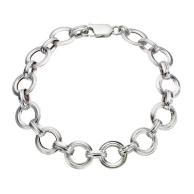 9ct White Gold Circle Bracelet