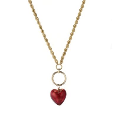 9ct Yellow Gold Red Heart Pendant - Product number 8022933