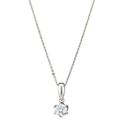 18ct white gold third carat diamond claw set pendant - Product number 8023409