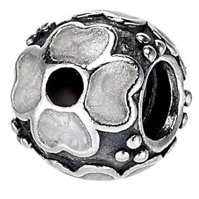 pandora Sterling Silver White Flower Bead