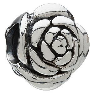 - sterling silver rose bead