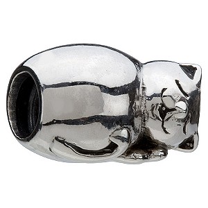 - sterling silver cat bead