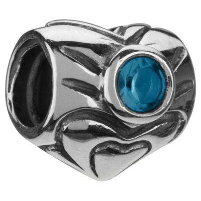 - sterling silver March birthstone bead