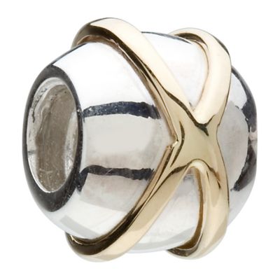 Chamilia - sterling silver and 14k yellow gold bow tie bead - Product number 8025053