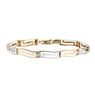 H Samuel 9ct Two Colour Gold Greek Key Bracelet