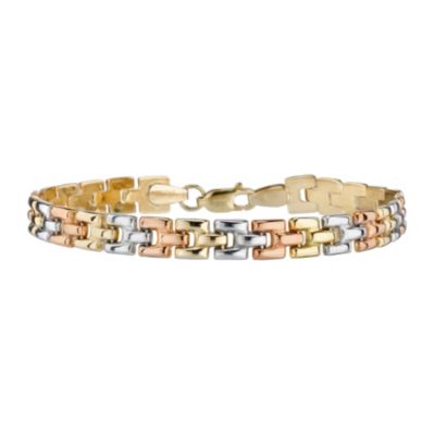 9ct Three Tone Gold Panther Bracelet