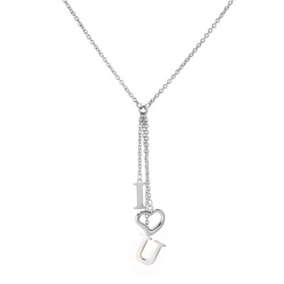 9ct White Gold I Love You Necklace - Product number 8026092