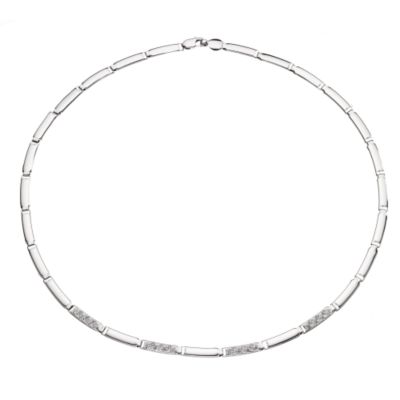 9ct White Gold Cubic Zirconia Necklace - Product number 8026114