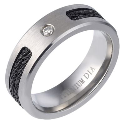 Titanium Black Rope Diamond Ring - Product number 8027846