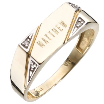 9ct Yellow Gold Name Ring - Product number 8029601