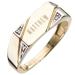 Unbranded 9ct Yellow Gold Name Ring