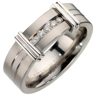Titanium and Diamond Ring - Product number 8029865