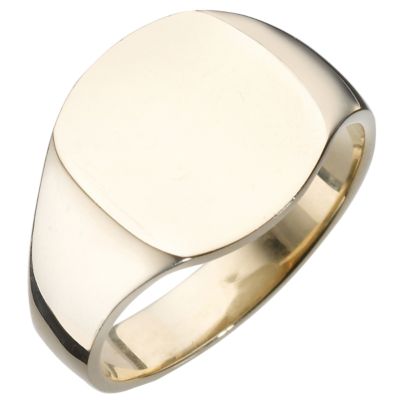 9ct Yellow Gold Plain Cushion Ring