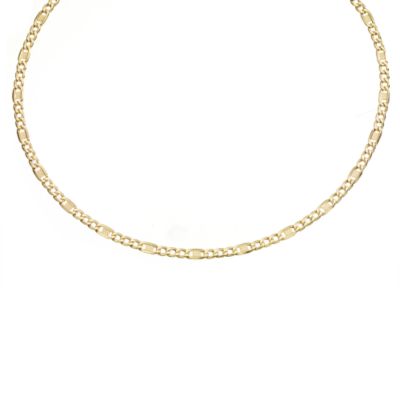 9ct Yellow Valentina Gold Anchor Figaro Necklace 18" - Product number 8036268