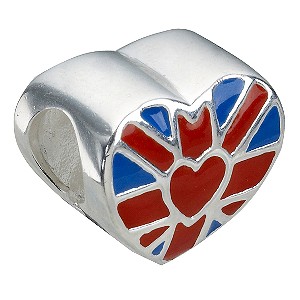 Sterling Silver - Union Jack Love Bead
