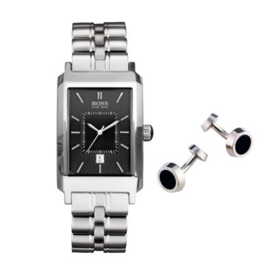 Hugo Boss mens watch and cufflink gift set