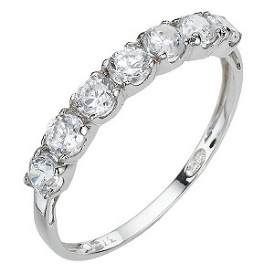 9ct white gold cubic zirconia ring