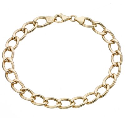 H Samuel 9ct Yellow Gold Mens Curb Bracelet