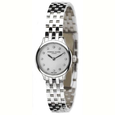 Eternal Silver ladies' 12 diamond set bracelet watch