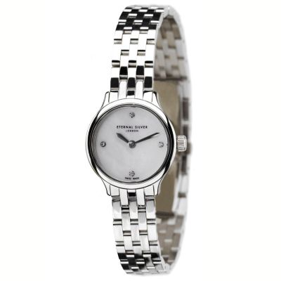 Eternal Silver ladies' 4 diamond round dial watch - Product number 8051879