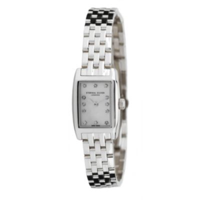 Eternal Silver ladies' 12 diamond rectangular dial watch - Product number 8052026