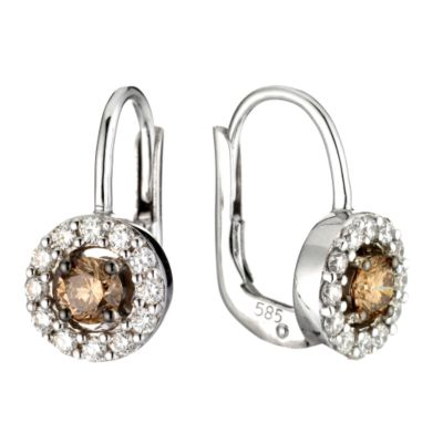 Le Vian 14ct white gold chocolate and white diamond earrings
