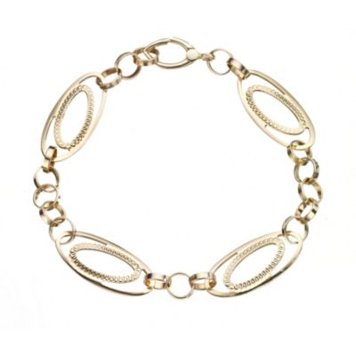 Only Gold 18ct Yellow Gold D-Cut Oval Link Bracelet - Product number 8053634