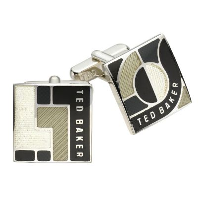 Ted Baker Black and Grey Square Cufflinks