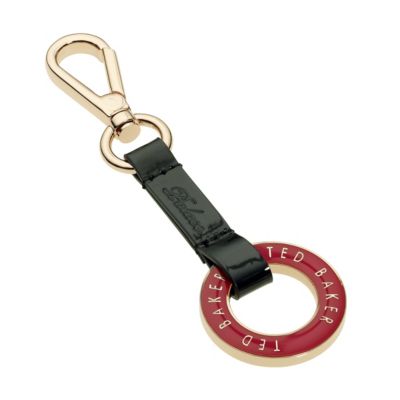 Ted Baker black leather & red key ring - Product number 8055955
