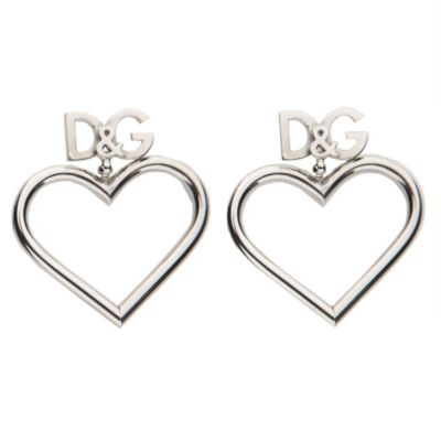 D&G ladies' stainless steel heart logo earrings - Product number 8059454