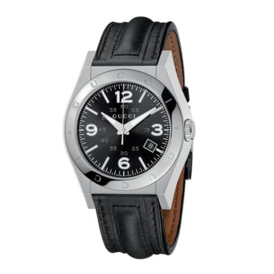 Pantheon Collection steel case black dial leather strap - Product number 8059934