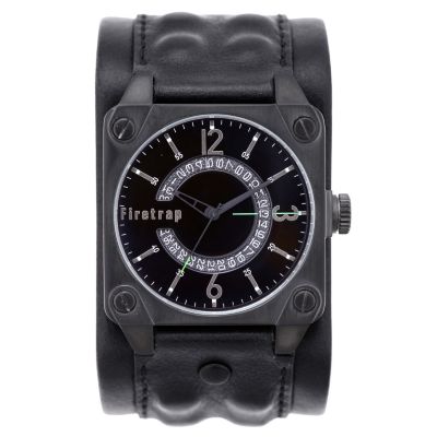 Firetrap Black Leather Rebel Cuff Watch - Product number 8060991