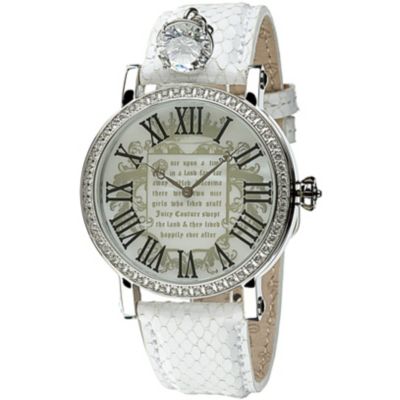 Juicy Couture J Couture 40 ladies' stone set white leather strap watch - Product number 8067597