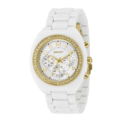 DKNY white plastic chronograph watch - Product number 8068984