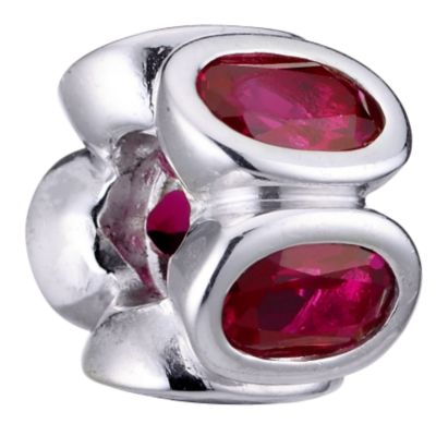 Pandora sterling silver synthetic ruby bead