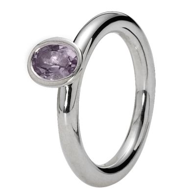 pandora sterling silver pink amethyst ring size L