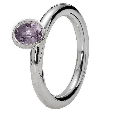 pandora sterling silver pink amethyst ring size N