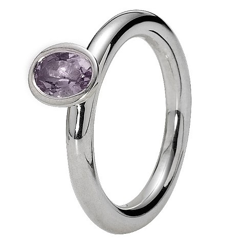 Pandora sterling silver pink amethyst ring size P