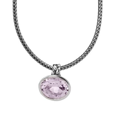 pandora sterling silver pink amethyst pendant