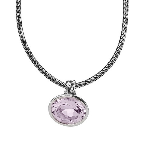 pandora sterling silver pink amethyst pendant