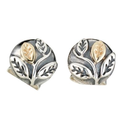Pandora sterling silver 14ct leafy earring - Product number 8075778