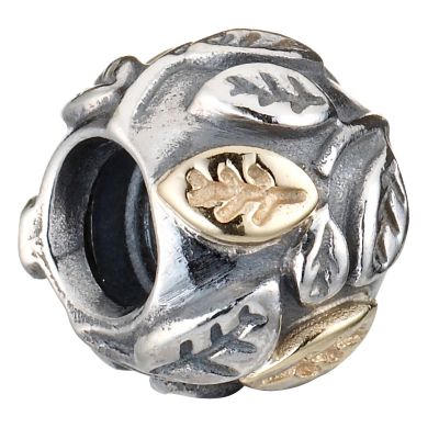 Pandora sterling silver leafy bead