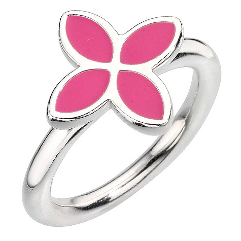 pandora sterling silver pink floral ring size L