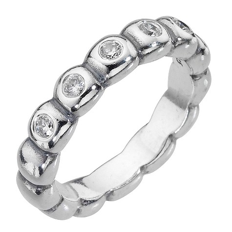 pandora sterling silver cubic zirconia ring - L