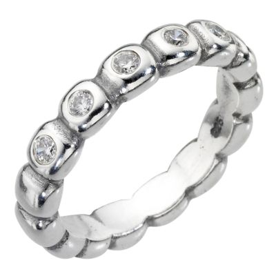 Pandora sterling silver circle ring - size P - Product number 8075913