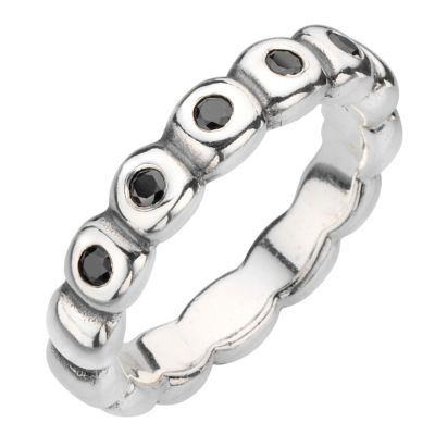 Pandora sterling silver black cubic zirconia