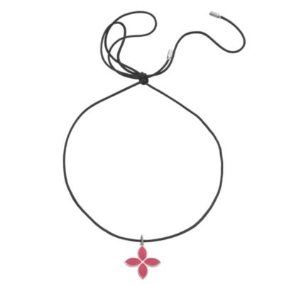 Pandora black lace and pink flower necklace - Product number 8075980