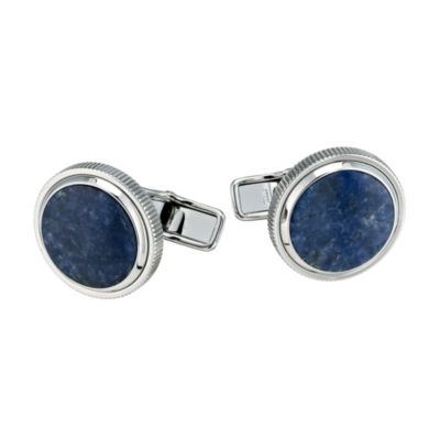 Dunhill men's blue & stainless steel round cufflinks - Product number 8082286