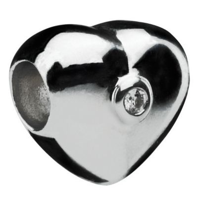 Eternal Silver stone set heart bead - Product number 8083452