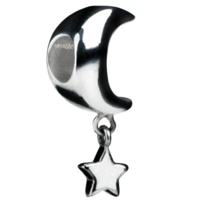 Eternal Silver Moon And Star Bead